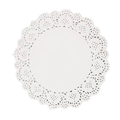 Doilies-Paper, White Lace 6.5"  100/Pack - 45053