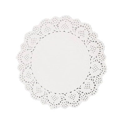 Doilies-Paper, White Lace 12"  100/Pack - 45058