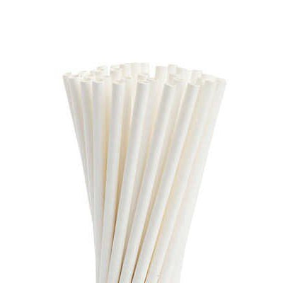 Straws-Biodegradable, White 100/Pk - 45070
