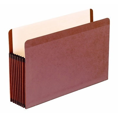 File Pocket-Reinforced, Legal, 7" Expansion, Red Fibre - 45303