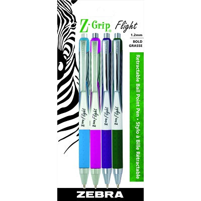 Pen-Retractable, Z-Grip Flight 1.2Mm 4 Fashion Colours - 45888-21904