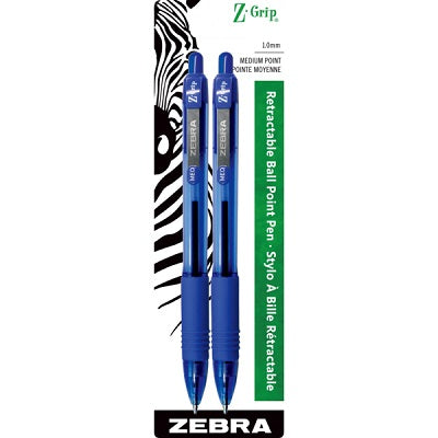 Pen-Retractable, Z-Grip 1.0Mm Medium Blue 2/Pk - 45888-22222