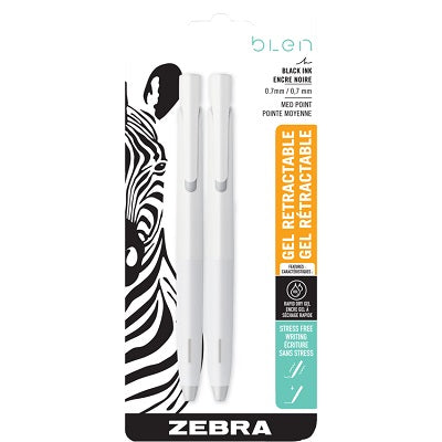 Pen-Retractable, Blen 0.7Mm Gel, Black  2/Pack - 45888-41402