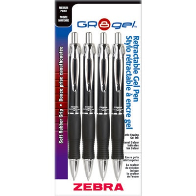Pen-Retractable, Gr8 Gel 0.7Mm Black 4/Pk - 45888-42614