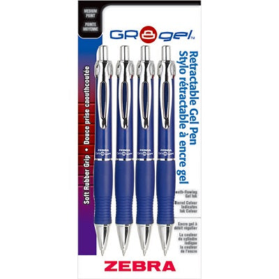Pen-Retractable, Gr8 Gel 0.7Mm Blue 4/Pk - 45888-42624