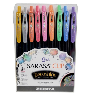 Pen-Retractable, Sarasa Clip, Metallic Gel Ink 9/Pack - 45888-49009