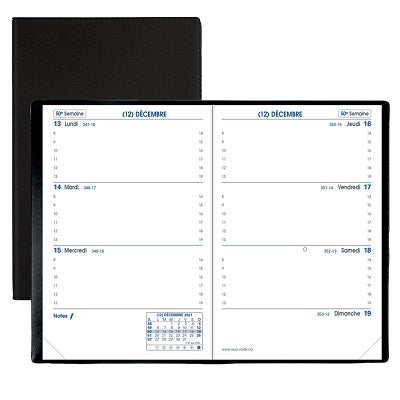 Planner-Weekly Sapax 5-1/2X3-1/2 French Black 2025 - 46102F02