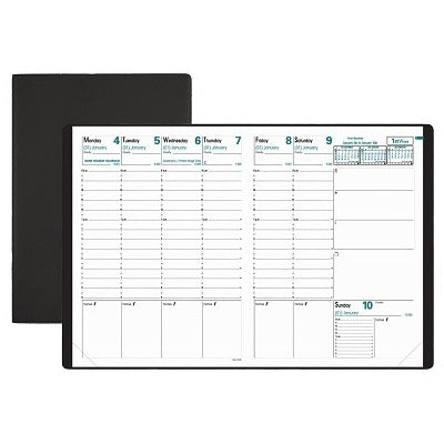 Planner-Weekly, 9.5X7.25 Trinote Freeport Black English 2025 - 48102E02