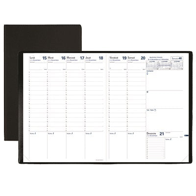 Planner-Weekly, 9.5X7.25 Trinote Freeport Black French 2025 - 48102F02