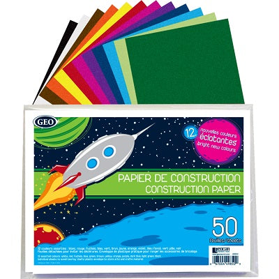 Construction Paper-9X12 Assorted Colours 50/Pk - 49850
