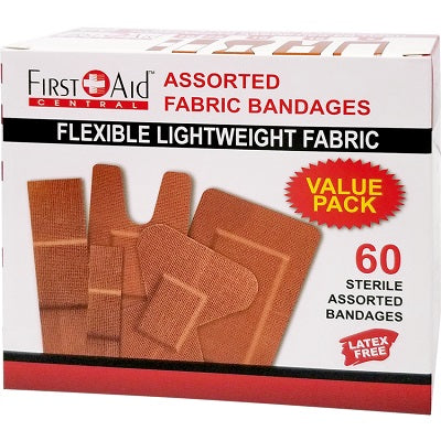 Bandages-First Aid Central Value Pack, Assorted 60/Bx - 500006