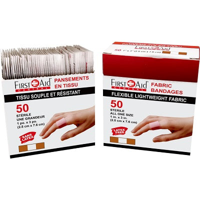 Bandages-First Aid Central, 1" X 3" Sterile, 50/Box - 500118