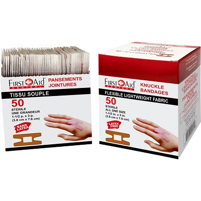 Bandages-First Aid Central Fabric, Knuckle 50/Box - 500141