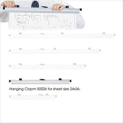 Hanging Clamp-24" For 24X36" Sheets, Grey - 50026