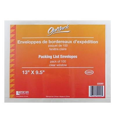 Envelope-Packing Slip 9.5 X 13 Full Window - 50090