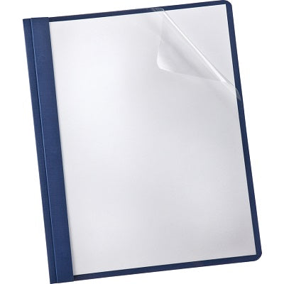 Report Cover-With Fasteners Linen/Clear Front, Navy 5/Pk - 50443