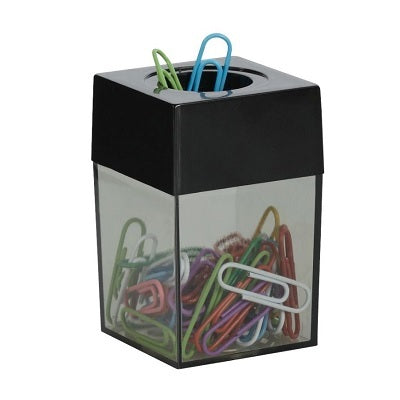 Paper Clip Dispenser-Magnetic, Clear/Black - 50505-72351