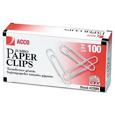 Paper Clips-#4 Jumbo Plain Silver - 50505-72580