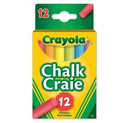 Chalk-Crayola, Coloured 12 Sticks/Hang-Tab Box - 51-0812