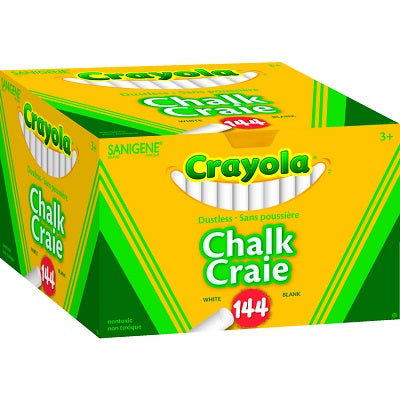 Chalk-Crayola Dustless, White 144 Sticks/Box - 51-1406