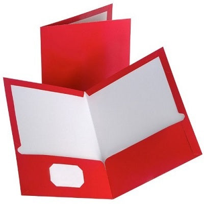 Portfolio-Twin Pocket, Laminated, Red - 51711