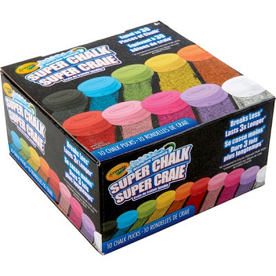 Chalk-Crayola, Super Sidewalk 10 Pucks/Box - 51-8303