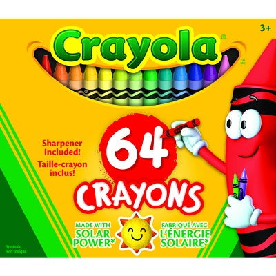 Crayons-Crayola 64 Colours With Built-In Sharpener - 52-0064