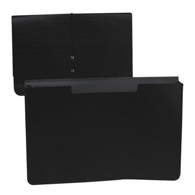 File-Expanding, Legal Poly With Rubber Gusset, Black - 52536