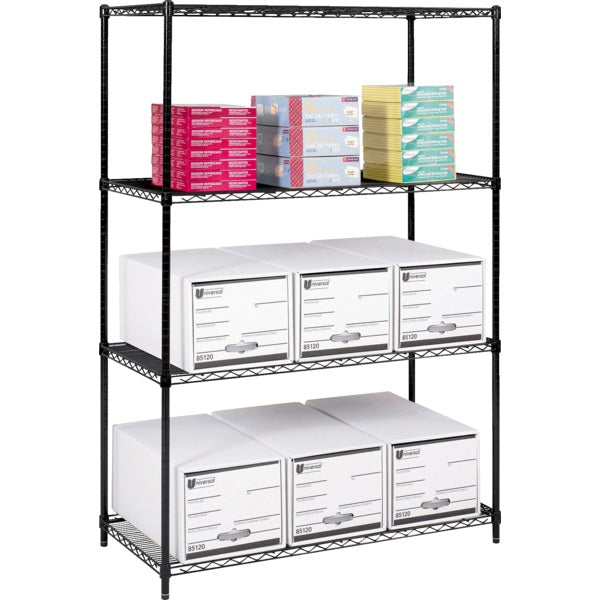 Shelving Starter Unit-24X48 Wire Black - 5294BL