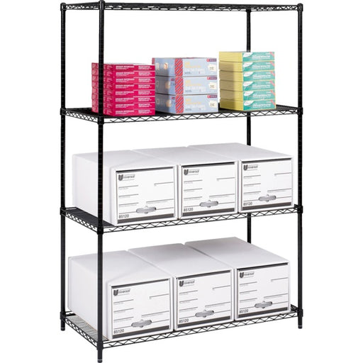 Shelving Starter Unit-24X48 Wire Black - 5294BL