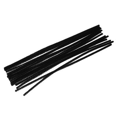 Chenille Stems-12In. Black, 100/Pack - 53313