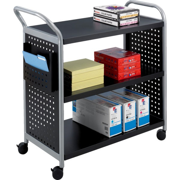 Cart-Safco Utility, 3 Shelf, Black - 5339BL