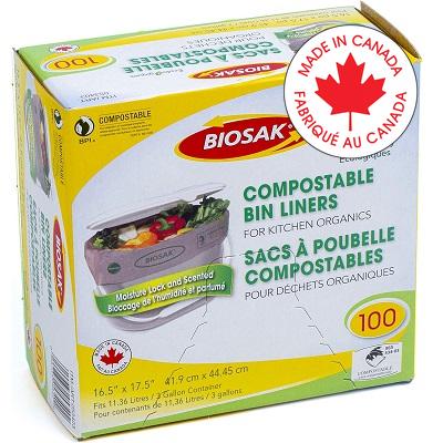 Bags-Garbage, Compostable 16.5" X 16.5" Brown 100 Bags - 53403B