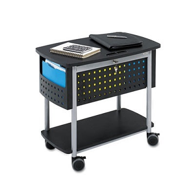 File Cart-Scoot With Locking Top, Black & Silver - 5370BL