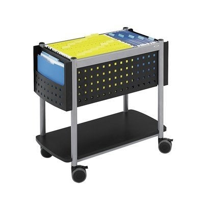 File Cart-Scoot Open Top, Black & Silver - 5373BL