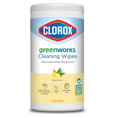 Cleaning Wipes-All-Purpose, Green Works, Simply Lemon 75/Tub - 55500-55872