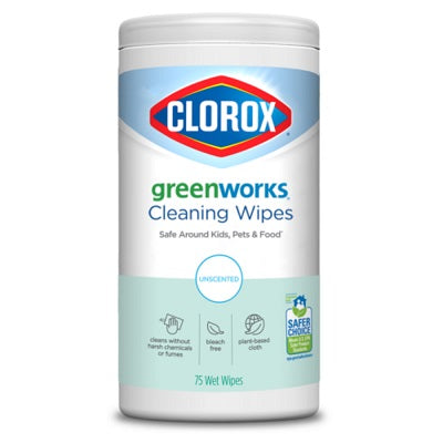 Cleaning Wipes-All-Purpose, Green Works, Unscented 75/Tub - 55500-55873