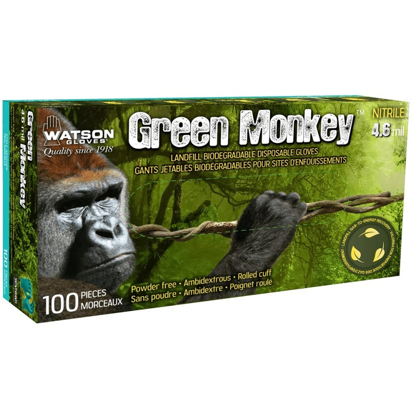 Gloves-Green Monkey Powder Free 4Mil, Large 100/Box - 5559PF-L