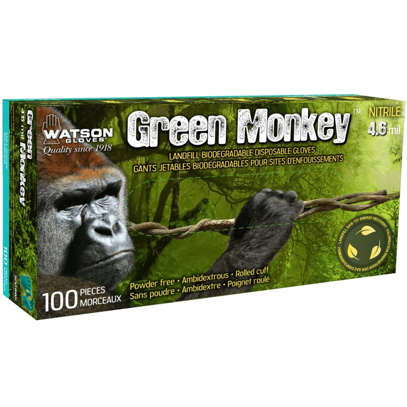 Gloves-Green Monkey Powder Free 4Mil, Medium 100/Box - 5559PF-M