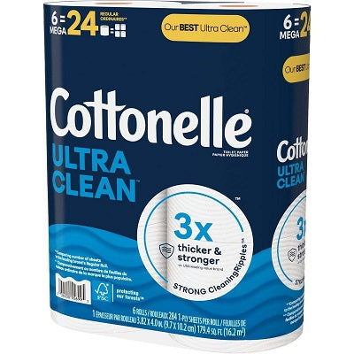 Toilet Paper-Cottonelle Ultra Cleancare 1-Ply 284 Sheet 6/Pk - 55699