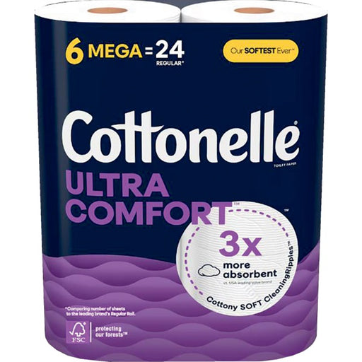 Toilet Paper-Cottonelle Ultra Comfort 2-Ply 6/Pk, 6Pks/Ct - 55707