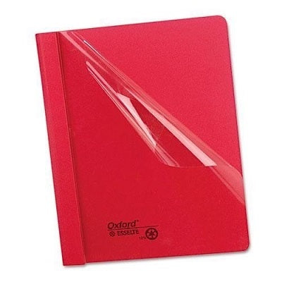 Report Cover-With Fasteners Leatherine/Clear Front, Red - 55811