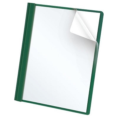 Report Cover-With Fasteners Leatherine/Clear Front, Green - 55856