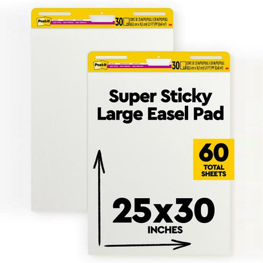 Easel Pad-Post-It Super Sticky 25"X30" White 30 Sheets 2/Pk - 559-2PK