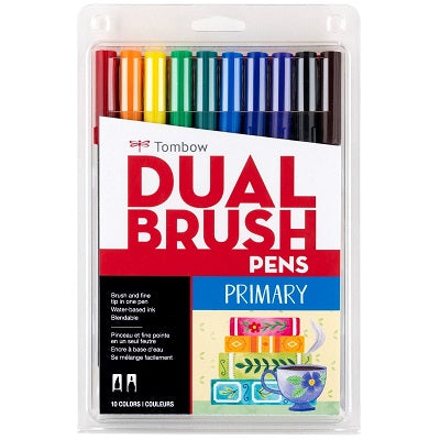 Brush Pen Set-Dual Tip, Primary Palette, 10/Pack - 56167