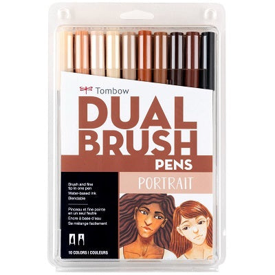Brush Pen Set-Dual, Portrait Palette, 10/Pack - 56170