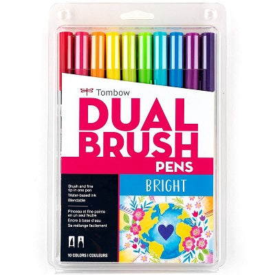 Brush Pen Set-Dual, Bright Palette, 10/Pack - 56185
