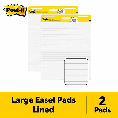 Easel Pad-Post-It Super Sticky, 25X30 Lined, White 2/Pack - 561WL VAD 2PK