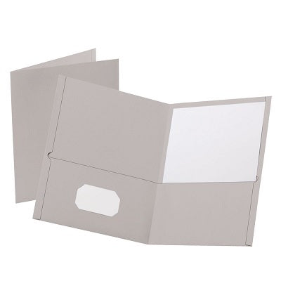 Portfolio-Twin Pocket, Standard, Grey 6/Pack - 56555