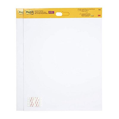Wall Pad-Post-It Self Stick, 20X23, White, 2/Pack - 566